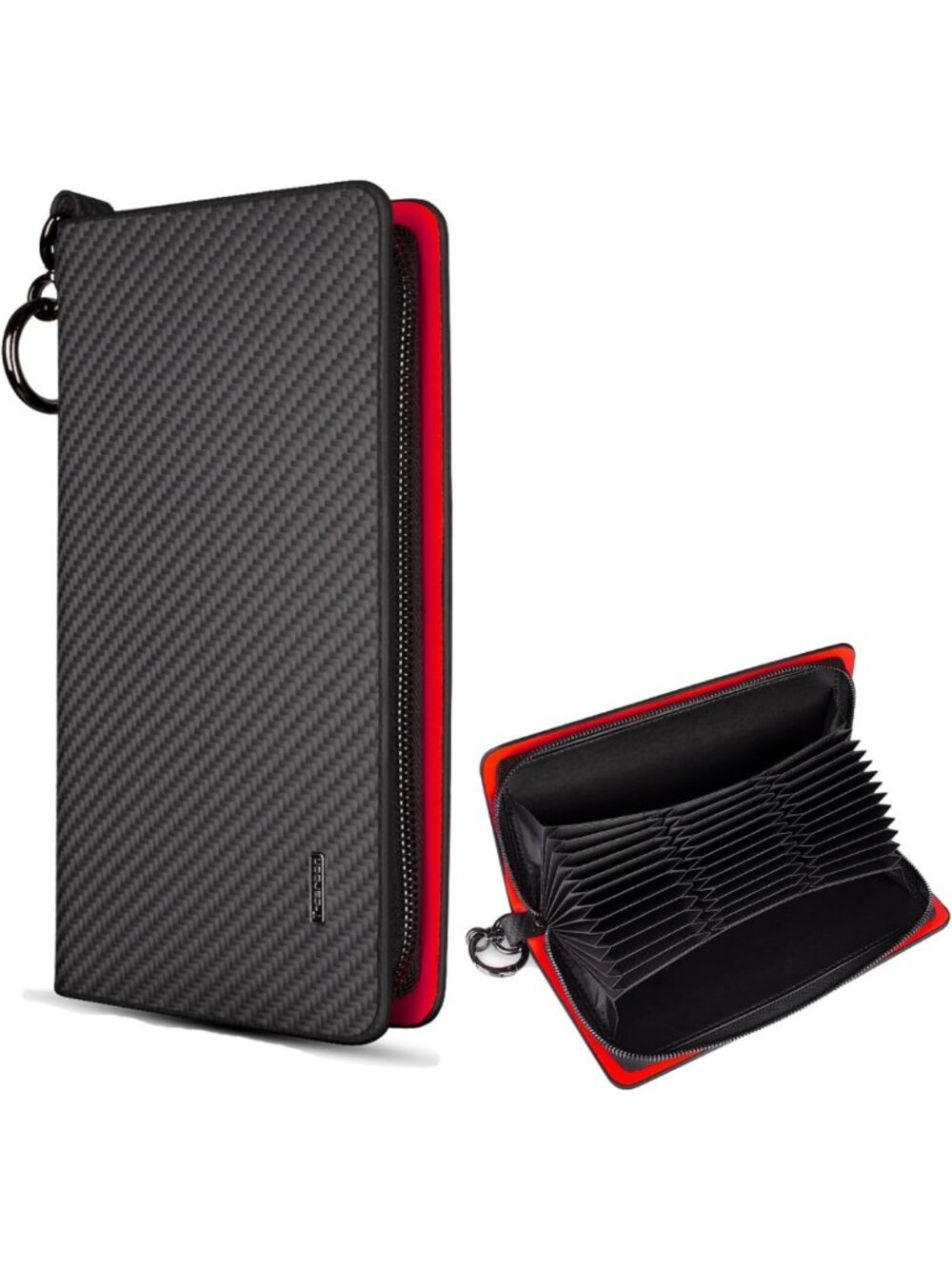 T-carbon Credit Card Holder with ZIpper 36 Card Slots